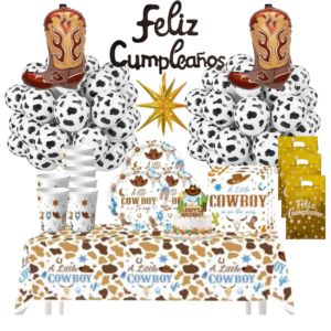 Cotillón Decorativo con globos Cumpleaños Vaquero