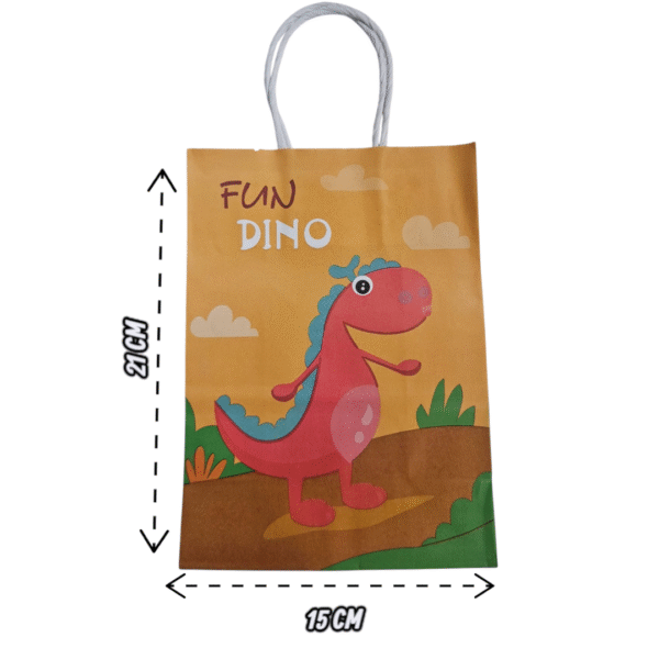 Bolsas de Papel Kraft  12 unidades Dinosaurios - Imagen 2
