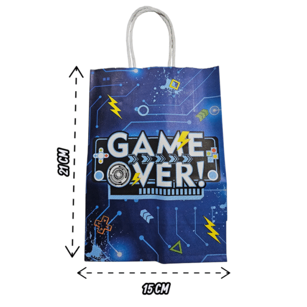 Bolsas de Papel kraft  12 unidades para Sorpresas de Cumpleaños Control Gamer - Imagen 3