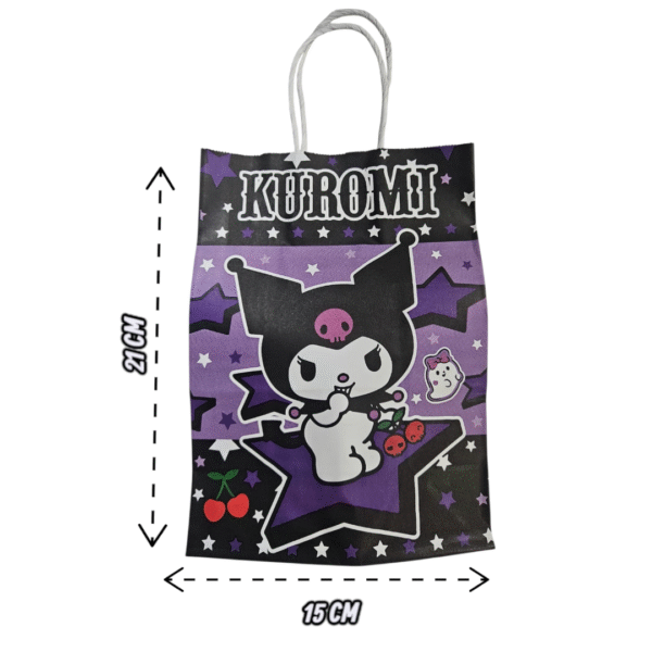 Bolsas de Papel kraft  12 unidades Kuromi - Imagen 2