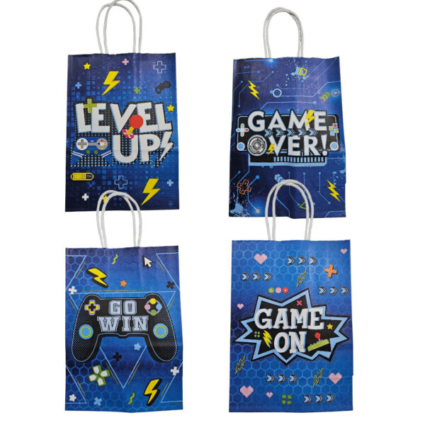 Bolsas de Papel kraft  12 unidades para Sorpresas de Cumpleaños Control Gamer - Imagen 2