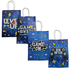 Bolsas de Papel kraft  12 unidades para Sorpresas de Cumpleaños Control Gamer