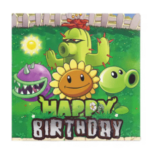 Pack 20 servilletas plantas vs zombies