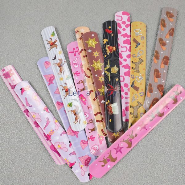 Pack 12 Pulseras Slap Decorativa Vaqueros y Vaqueras