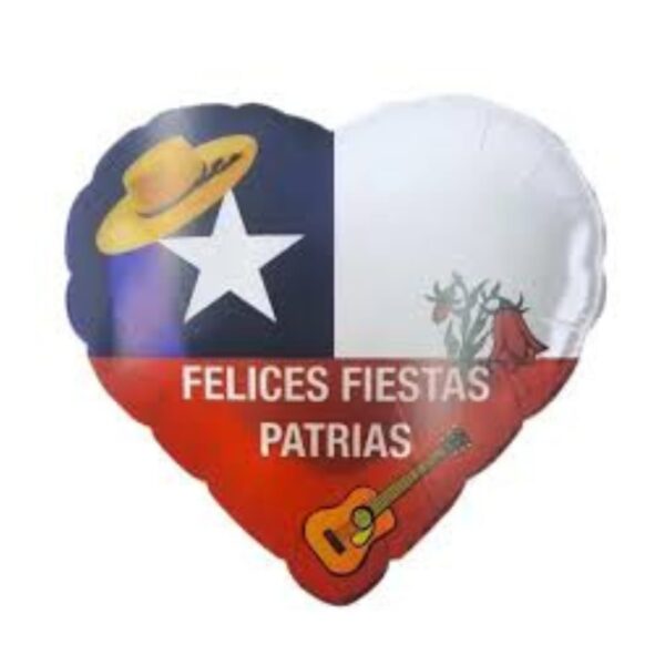 Globo aluminio Corazon decorativo fiestas patrias
