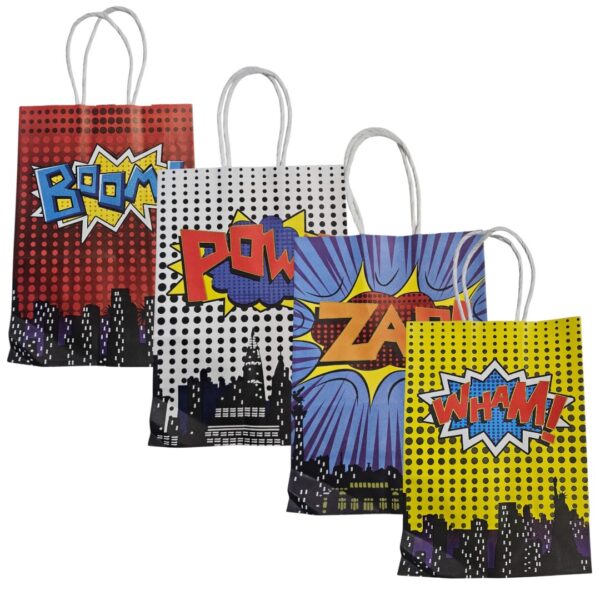 Bolsas de Papel kraft  12 unidades Super Heroes