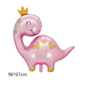 Globo Aluminio Decorativo Cumpleaños Dinosaurio bebe rosa