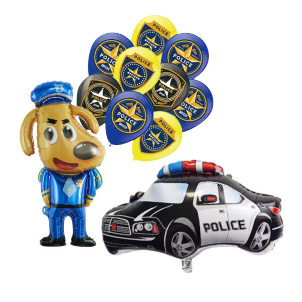 Set de globos aluminio + latex Sheriff labrador