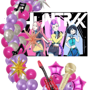 Kit de Globos Con Telón Guerreras Kpop