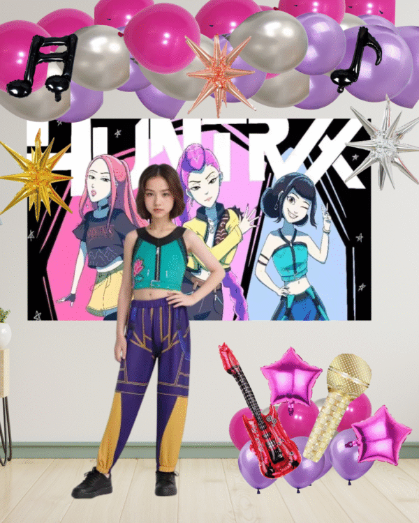 Kit de Globos Con Telón Guerreras Kpop - Imagen 3