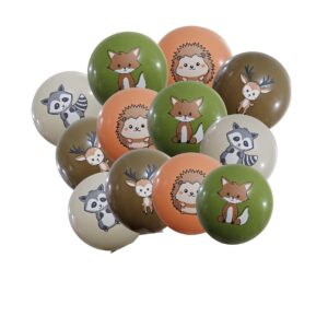 Pack 12 Globos Látex Animales del Bosque (Mod2)