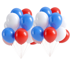 Set de 24 globos Látex ( Rojo,Blanco,Azul)