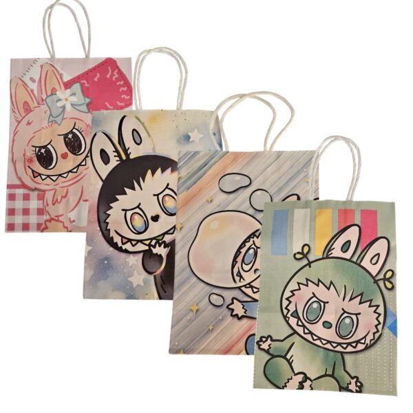 Pack 12 Bolsas Papel Kraft Labubu