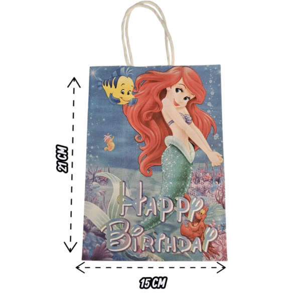 Pack 12 Bolsas Papel Kraft La Sirenita - Imagen 2