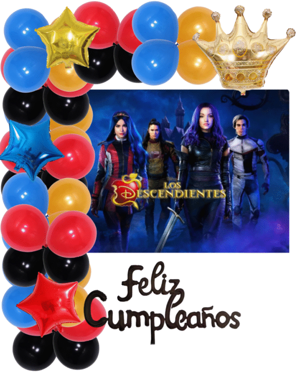 Kit de Globos Con Telón Descendientes