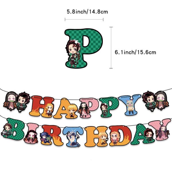 Set Globos con Banderin Demon Slayer - Imagen 2