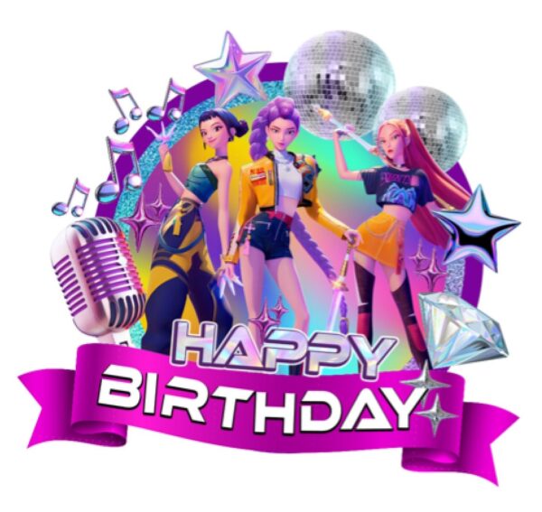 Topper para Torta Guerreras Kpop (Huntrix)