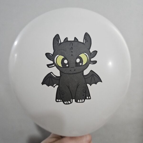 Pack 12 Globos Látex Chimuelo Dragón - Imagen 2