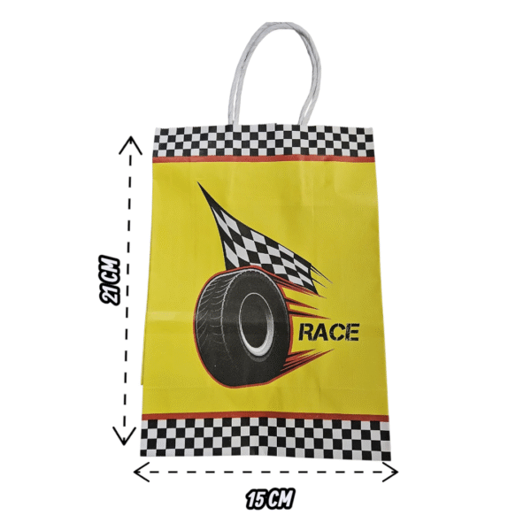 Pack 12 Bolsas Papel Kraft  Auto de Carreras - Imagen 2