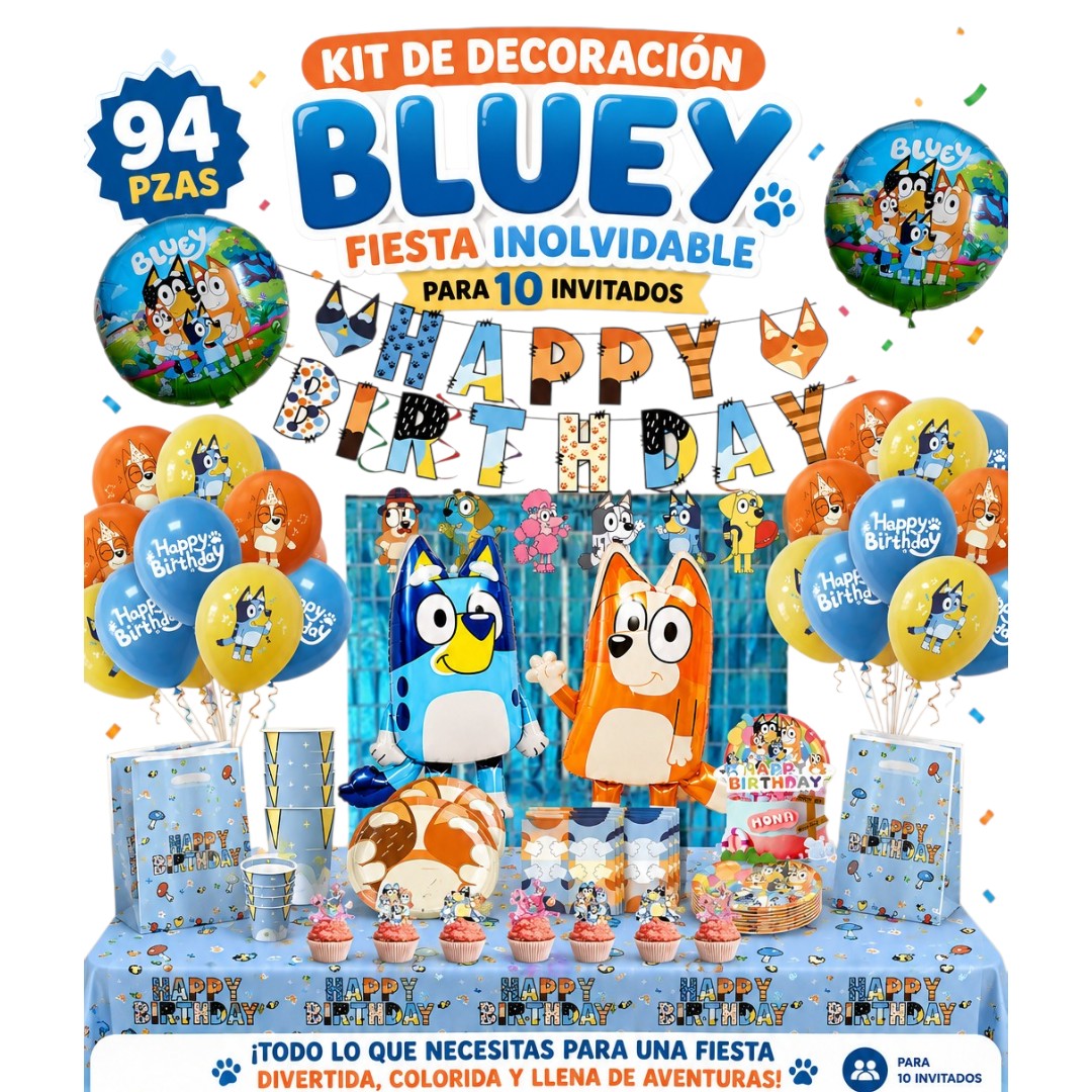 Cotillón Globos Decorativo Bluey y Bingo - Imagen 4