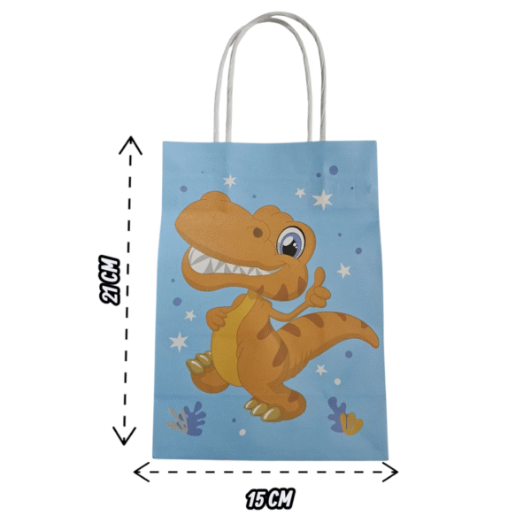 Pack 12 Bolsas Papel Kraft Dinosaurios #2 - Imagen 2