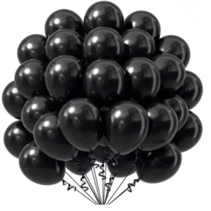 Set de 25 globos Látex Negro 12"