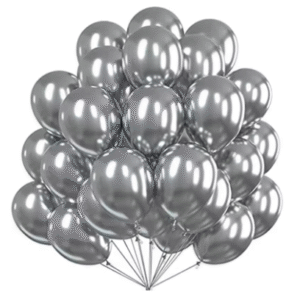 Set de 25 globos Látex Plateado 12"