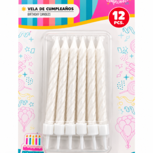 Pack 12 Velas de Cumpleaños blanco