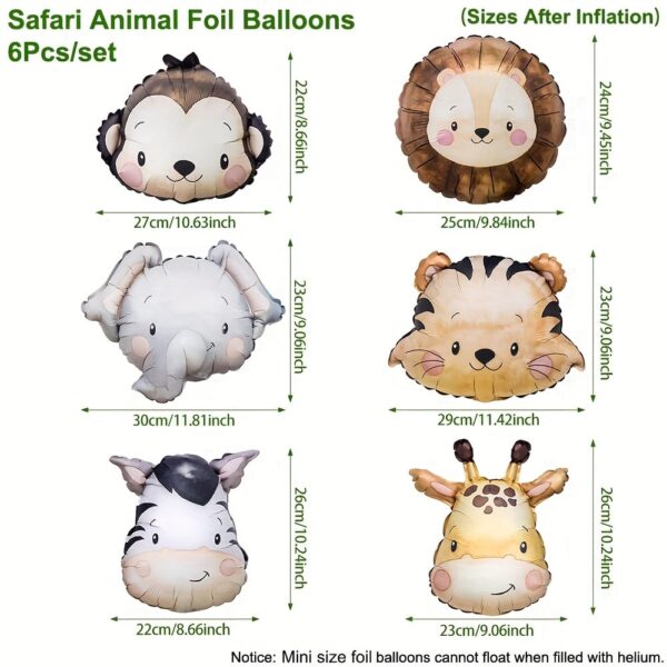 Pack 6 Globos Animales Safari - Imagen 2