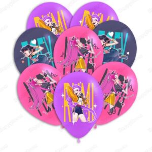 Set 12 globos látex Guerreras Kpop mod 2