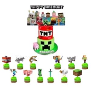Topper para Torta + cupcake  Minecraf