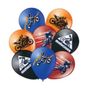 Pack 12 Globos Látex  Motocross