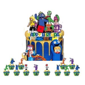 Topper para Torta + cupackes Rainbow friends