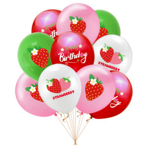 Pack 12 Globos Decorativos Frutilla (fresas)