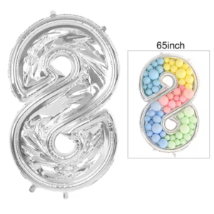 Globo Metálico Numero 8 (65") con Marco de relleno