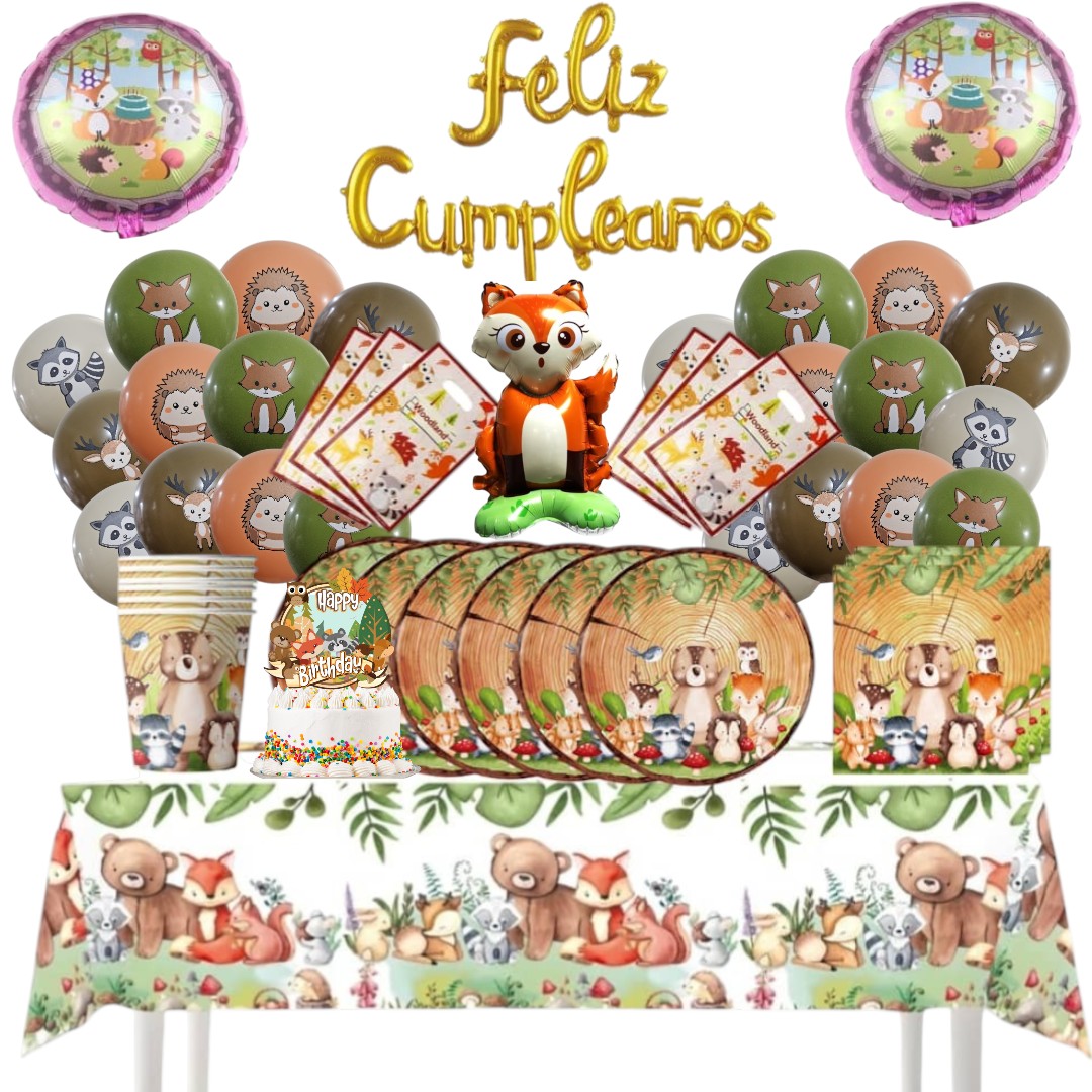 Cotillón Globos Decorativo Animales del bosque