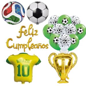 Set de Globos Feliz Cumpleaños futbol (Brasil)