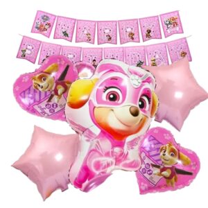 Banderín  Globos Decorativo Paw Patro Rosa