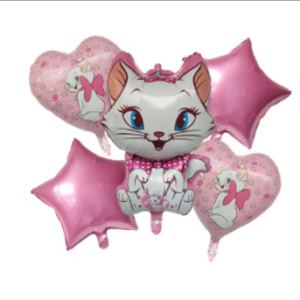 Set Globos Aluminio Gatita Marie 5pzas