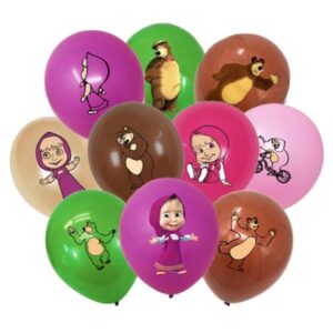Pack 18 Globos Látex Masha y El Oso