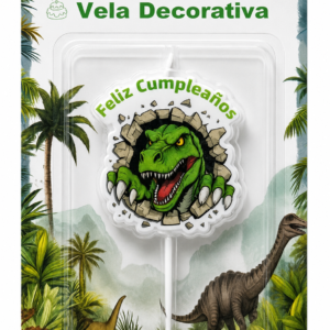 Vela decorativa cumpleaños dinosaurio