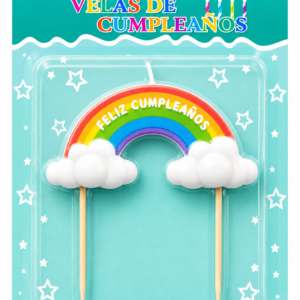 Vela decorativa cumpleaños arcoiris