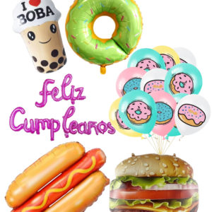 Set Globos Donust ,Pastelito, Hamburguesa