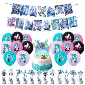 Set decoración globos Hatsune Miku