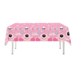 Mantel decorativo Bluey y Bingo rosa