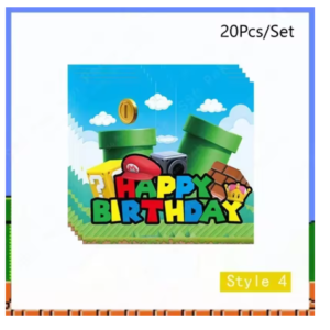 pack 20 servilletas Decorativo  Mario Bros 2