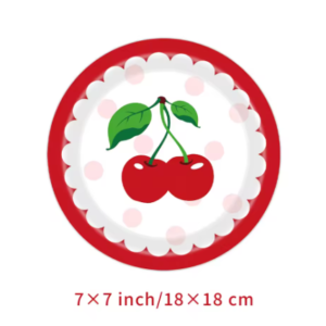Pack 10 platos decorativos Cerezas