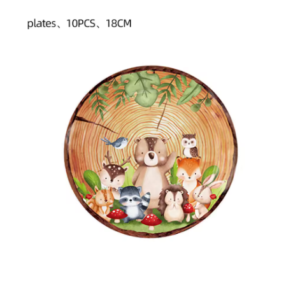 Pack 10 platos animales del bosque