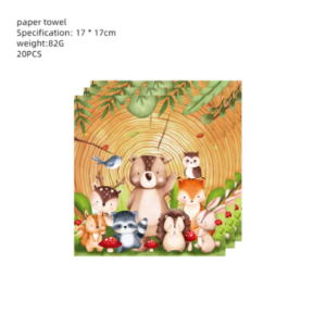 Pack 20 servilletas animales del bosque