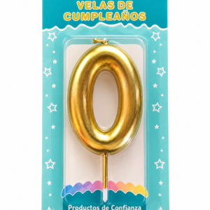 Vela de Cumpleaños Dorada numero 0
